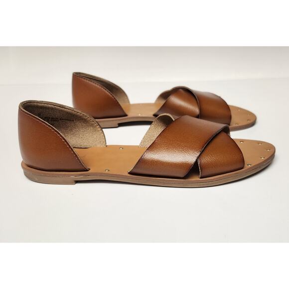 Universal Thread Target Caramel Brown Flat D'Orsay Sandals Size 8 - Picture 3 of 7